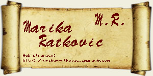 Marika Ratković vizit kartica